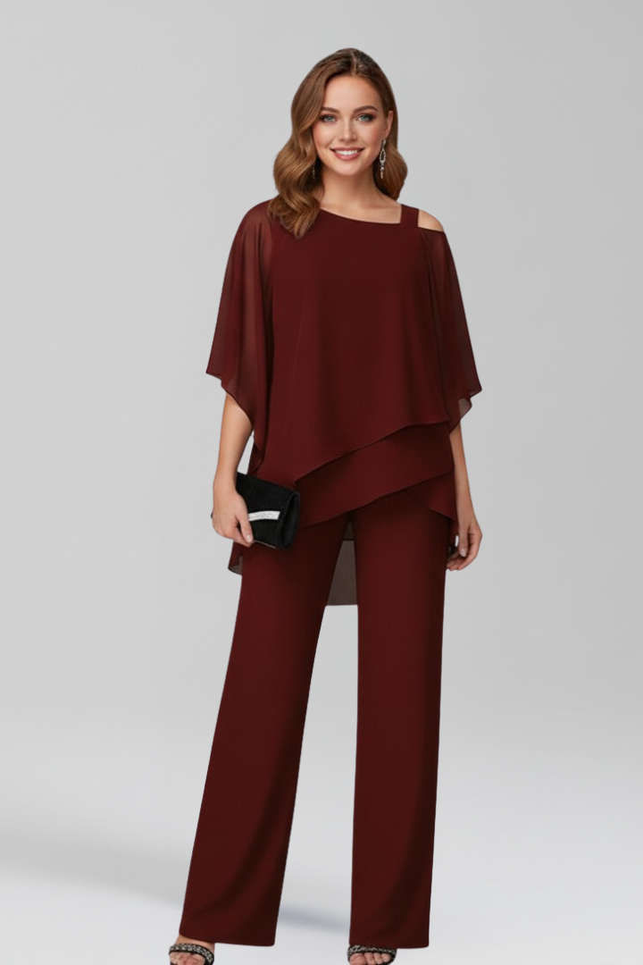 Damen Jumpsuit im eleganten Herbst-Stil in Burgunder