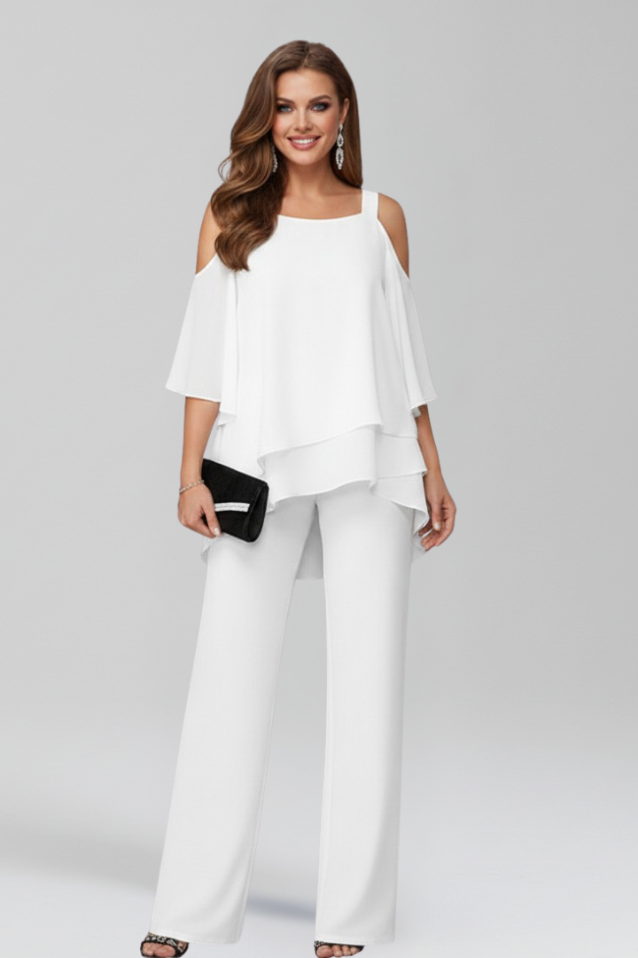 Damen Jumpsuit im eleganten Herbst-Stil in Weiß
