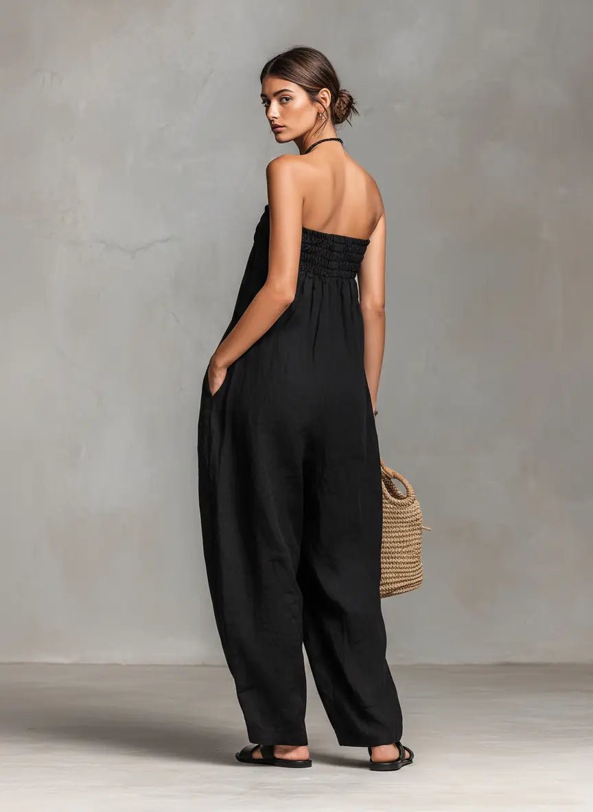 Damen Jumpsuit Leinen für den Sommer (2)