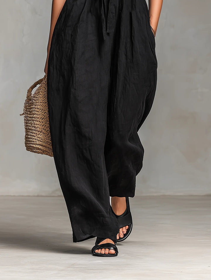 Damen Jumpsuit Leinen für den Sommer (6)