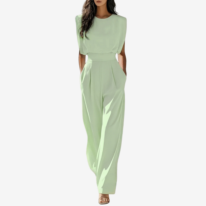 Damen Jumpsuit mit eleganter Taillierung für Alltag in Blasses Oliv