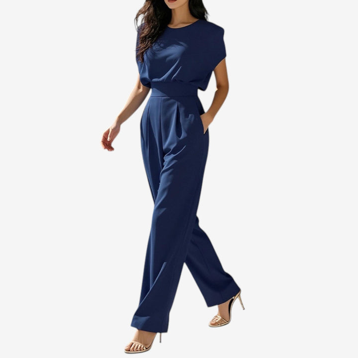 Damen Jumpsuit mit eleganter Taillierung für Alltag in Blau