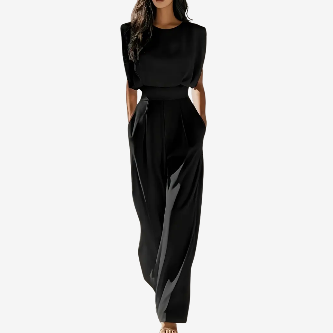 Damen Jumpsuit mit eleganter Taillierung für Alltag in Schwarz