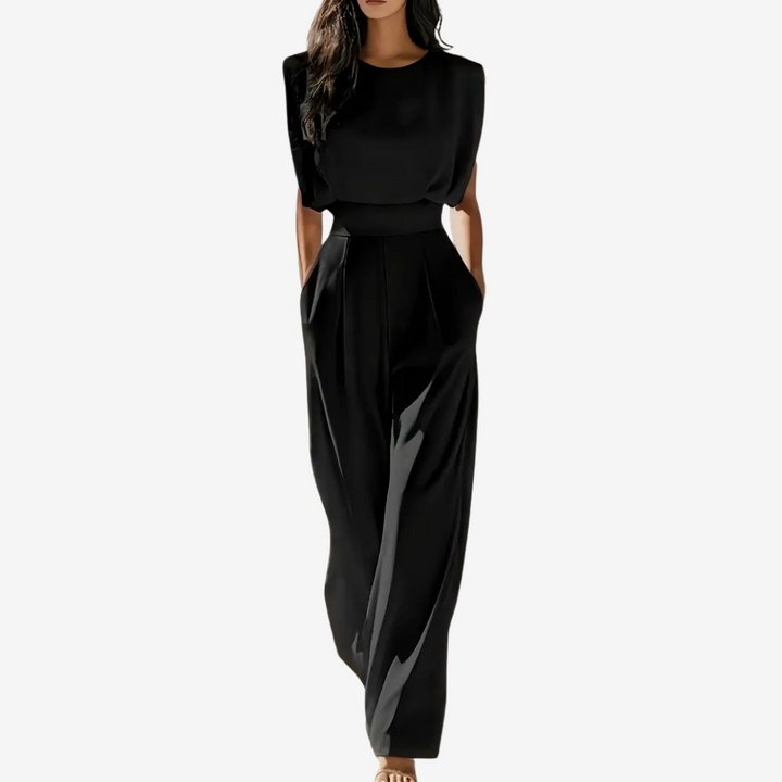 Damen Jumpsuit mit eleganter Taillierung für Alltag in Schwarz