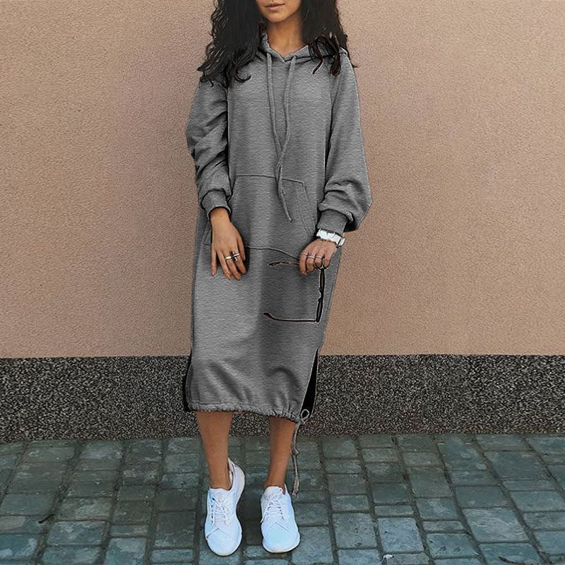 Damen Kapuzenpullover Oversized für Wärmekomfort in Grau