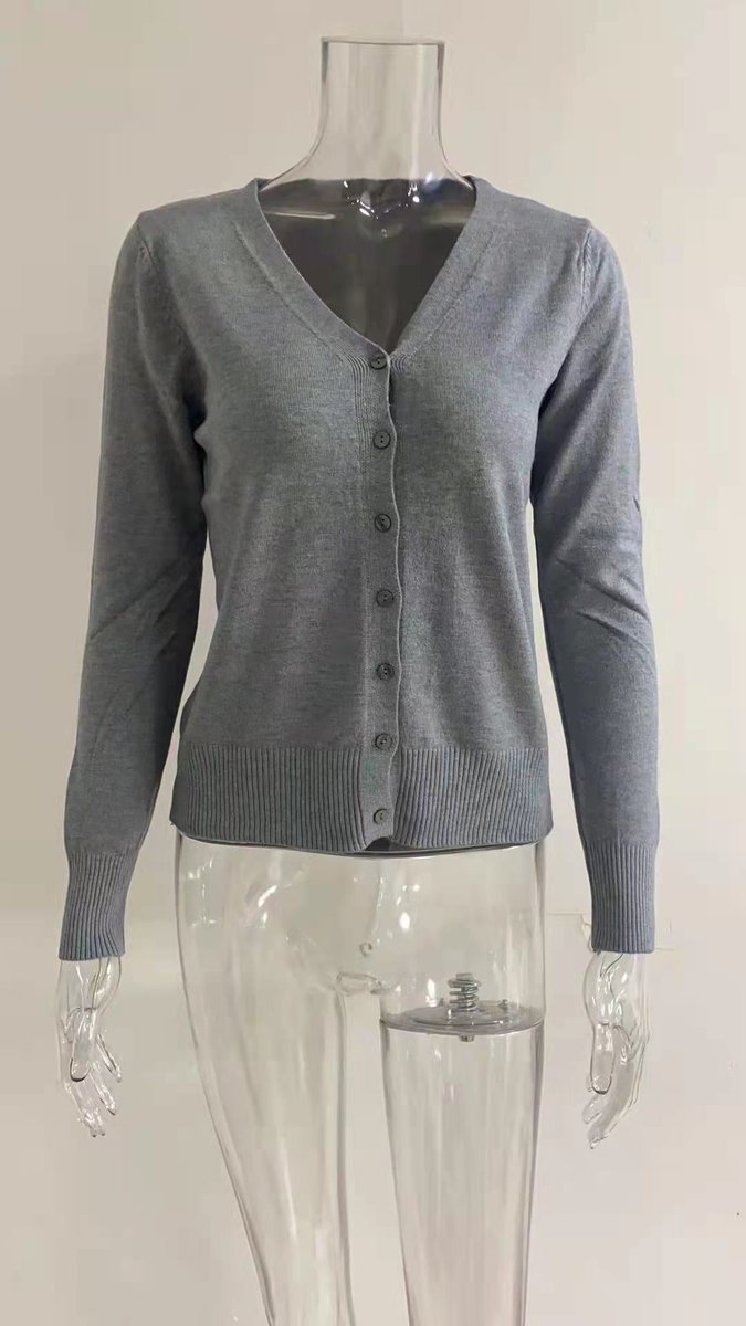 Damen klassische Strickjacke für den Alltag in Maximale Größe