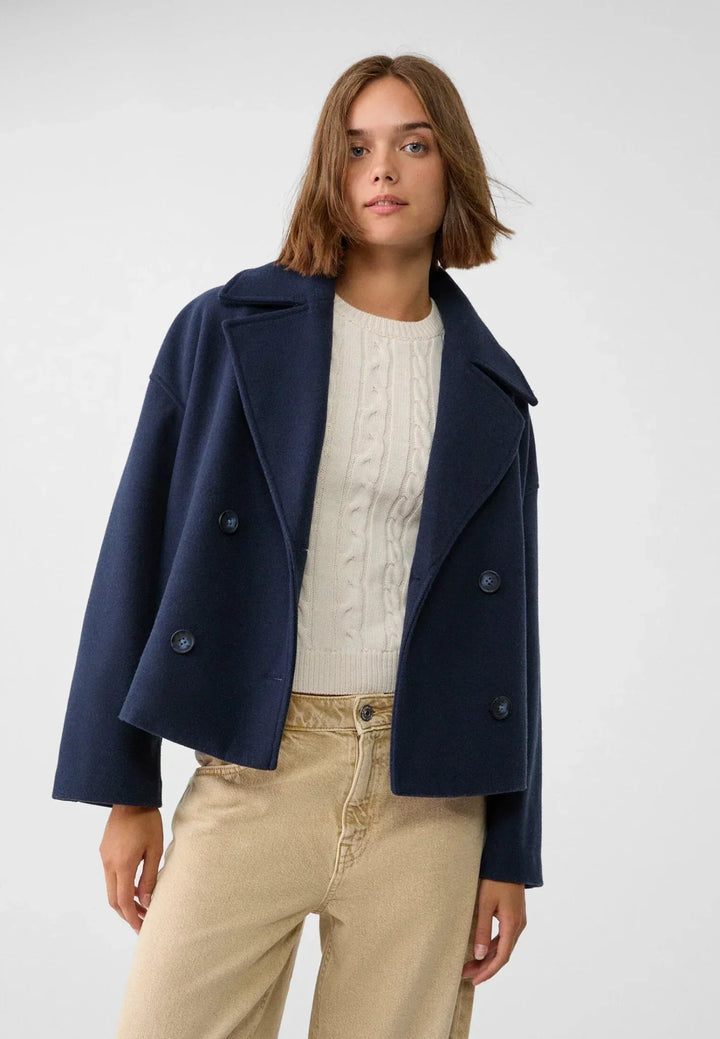 Damen Klassische Woll-Jacke mit Doppelreiher-Design (17)