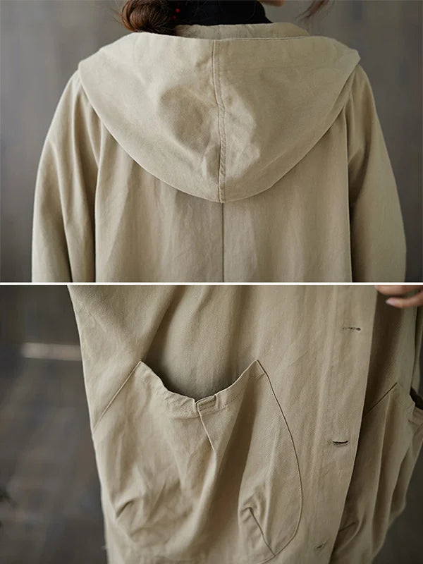 Damen Klassischer Langer Wasserdichter Trenchcoat (2)
