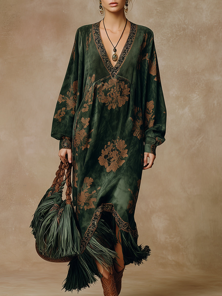 Damen Klassisches Abendkleid im Vintage-Stil in Grün