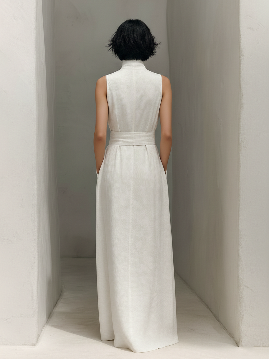 Damen Klassisches Hochzeitsgast Kleid in Maxilänge (2)