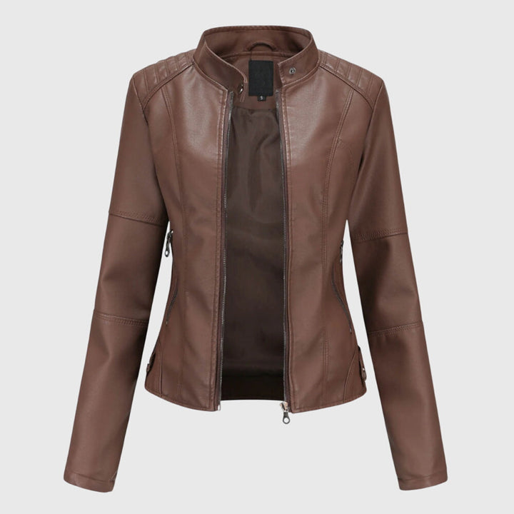 Damen Kurze Jacke für den Übergang in Dunkelbraun