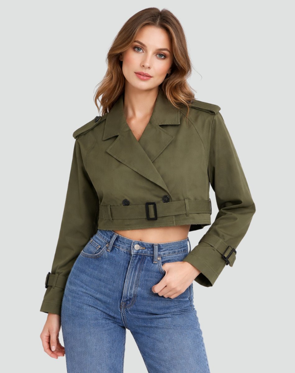 Damen Kurze Jacke im eleganten Trench-Stil (7)