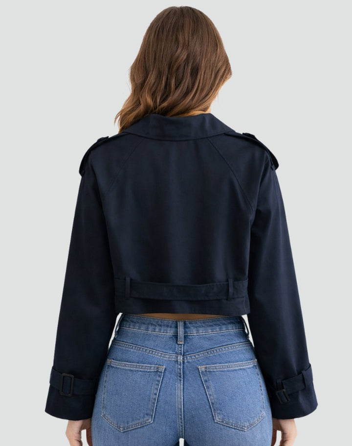 Damen Kurze Jacke im eleganten Trench-Stil (8)