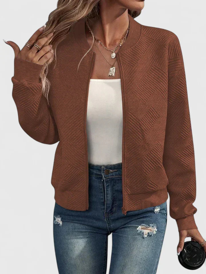 Damen Kurze Jacke zum Schichten für Herbst in Caramel Brown