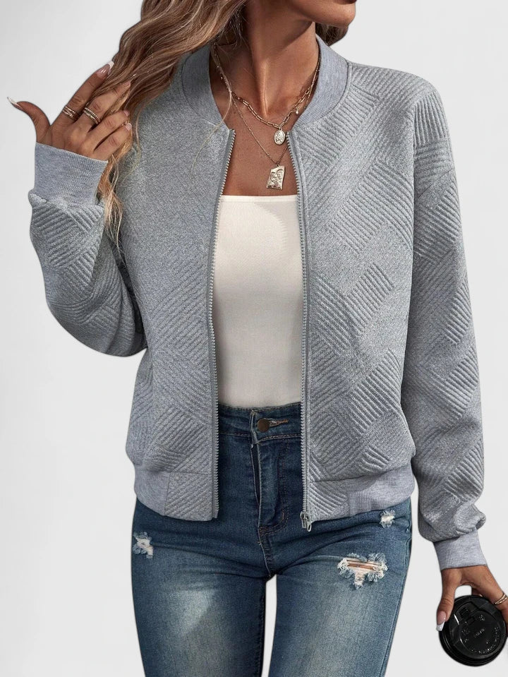 Damen Kurze Jacke zum Schichten für Herbst in Grau