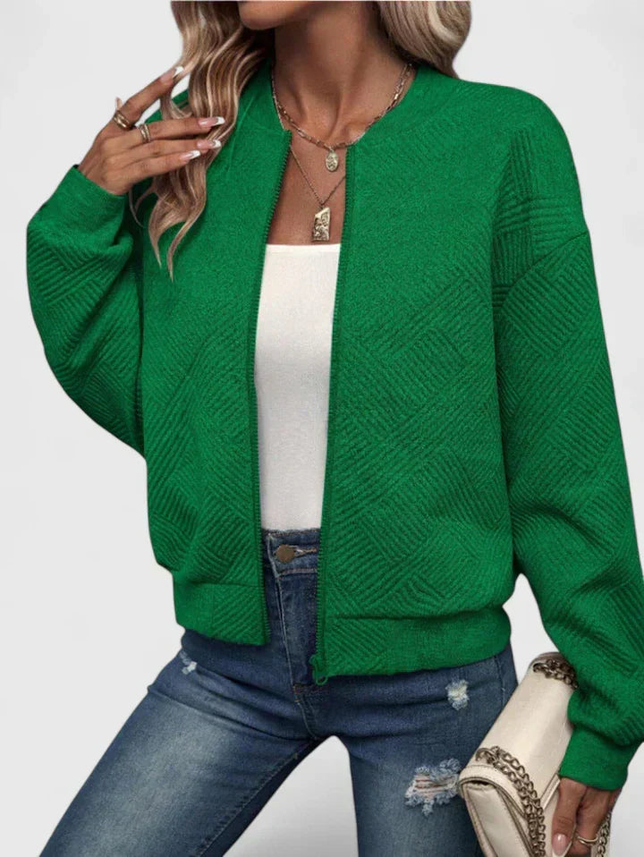 Damen Kurze Jacke zum Schichten für Herbst in Grün