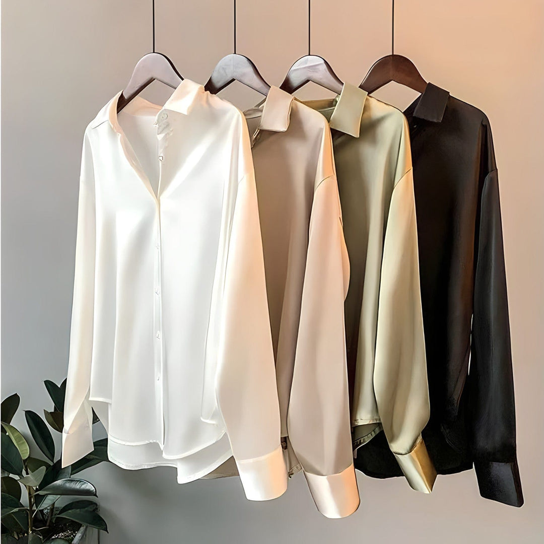 Damen Langarm-Bluse im Vintage-Stil