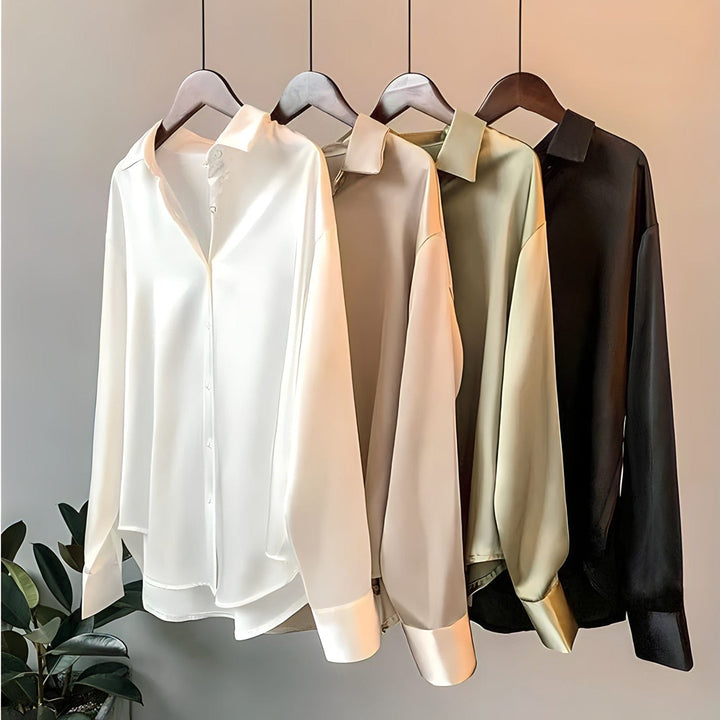 Damen Langarm-Bluse im Vintage-Stil