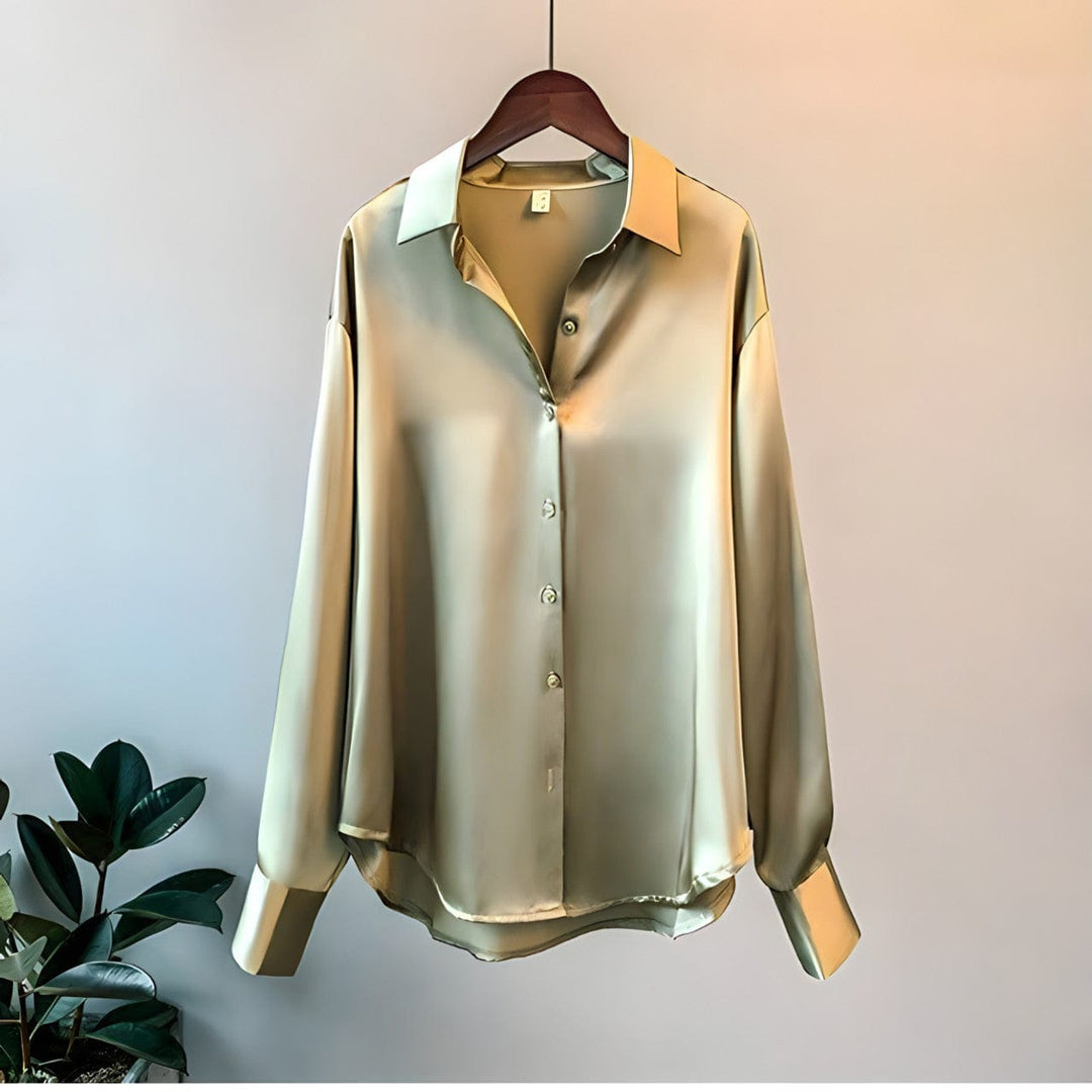 Damen Langarm-Bluse im Vintage-Stil in Grau