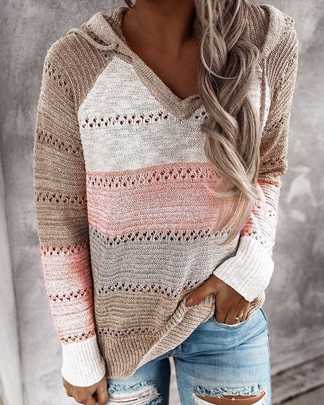 Damen Langarm Hoodie im modernen Casual-Stil in Dunkelrosa