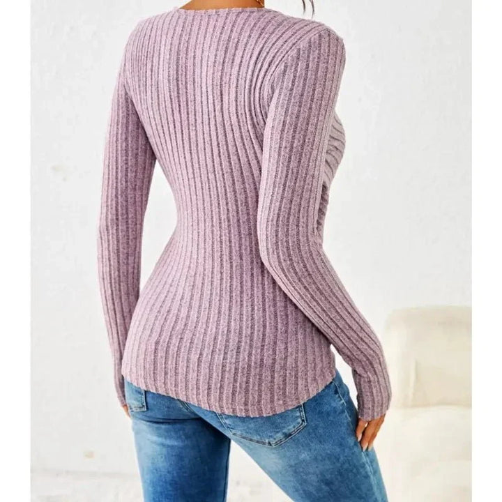 Damen Langarm-Wickelbluse mit V-Ausschnitt (2)