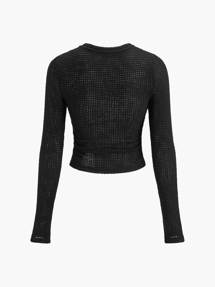 Damen Langarmshirt im Waffelmuster (11)