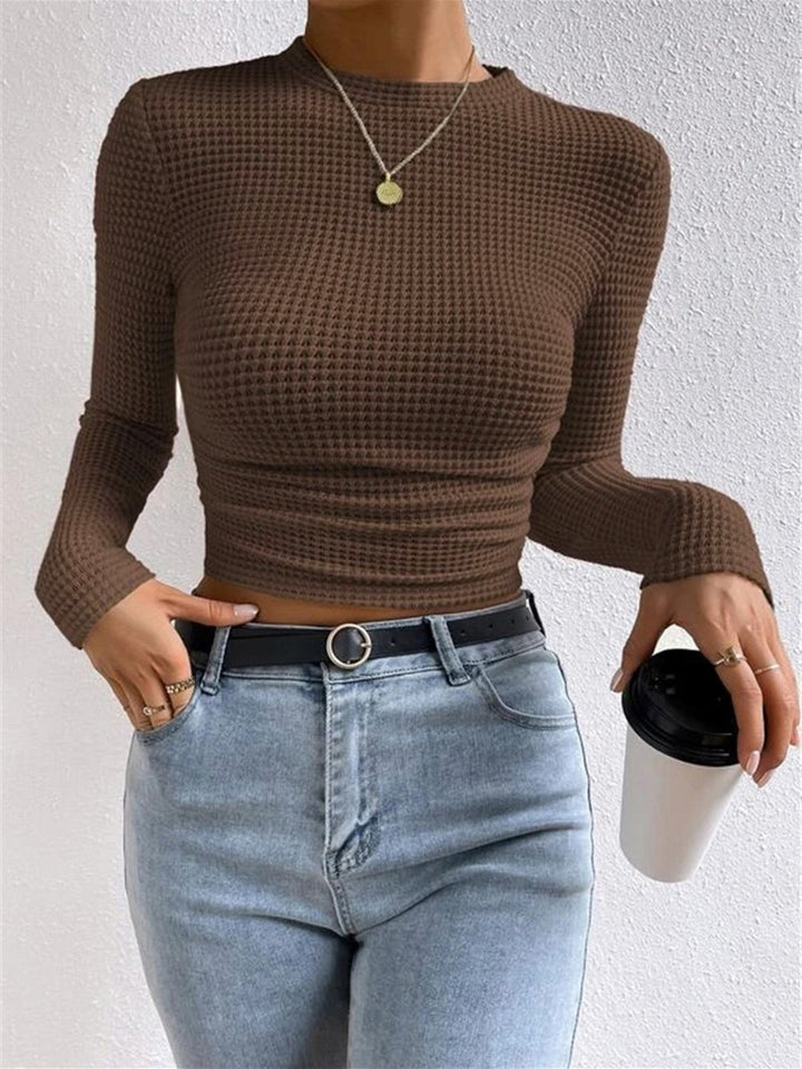 Damen Langarmshirt im Waffelmuster (13)