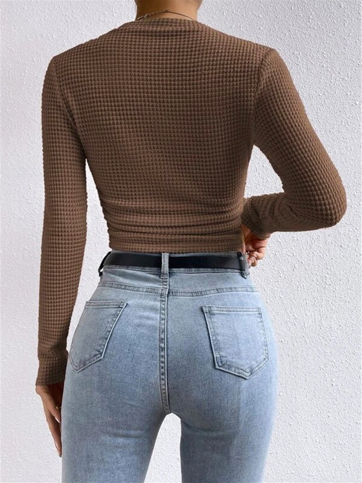Damen Langarmshirt im Waffelmuster (14)