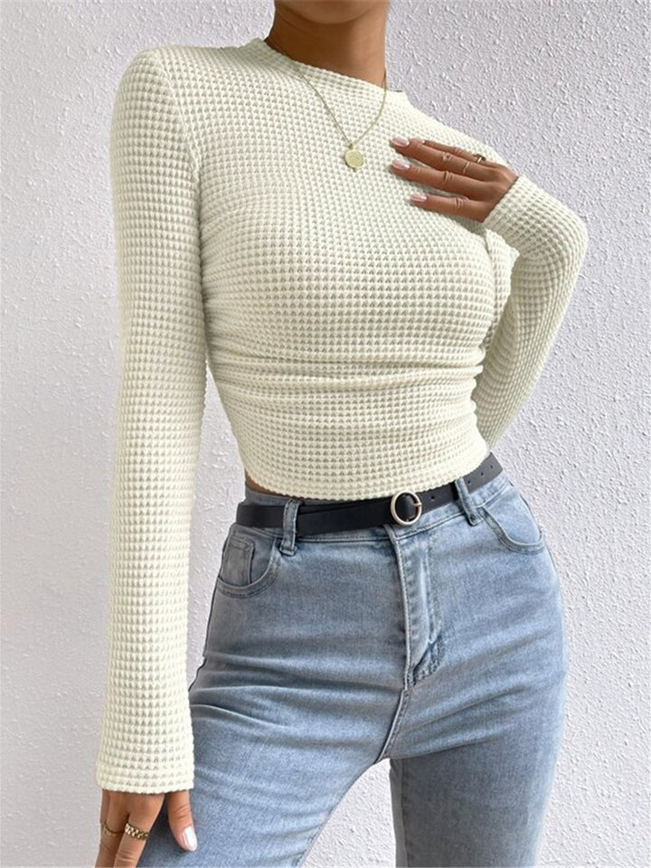 Damen Langarmshirt im Waffelmuster (2)