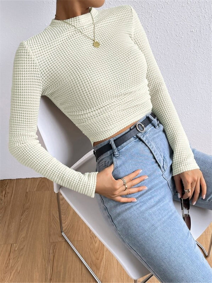 Damen Langarmshirt im Waffelmuster (3)