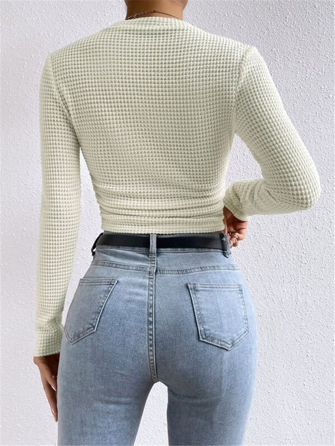 Damen Langarmshirt im Waffelmuster (4)
