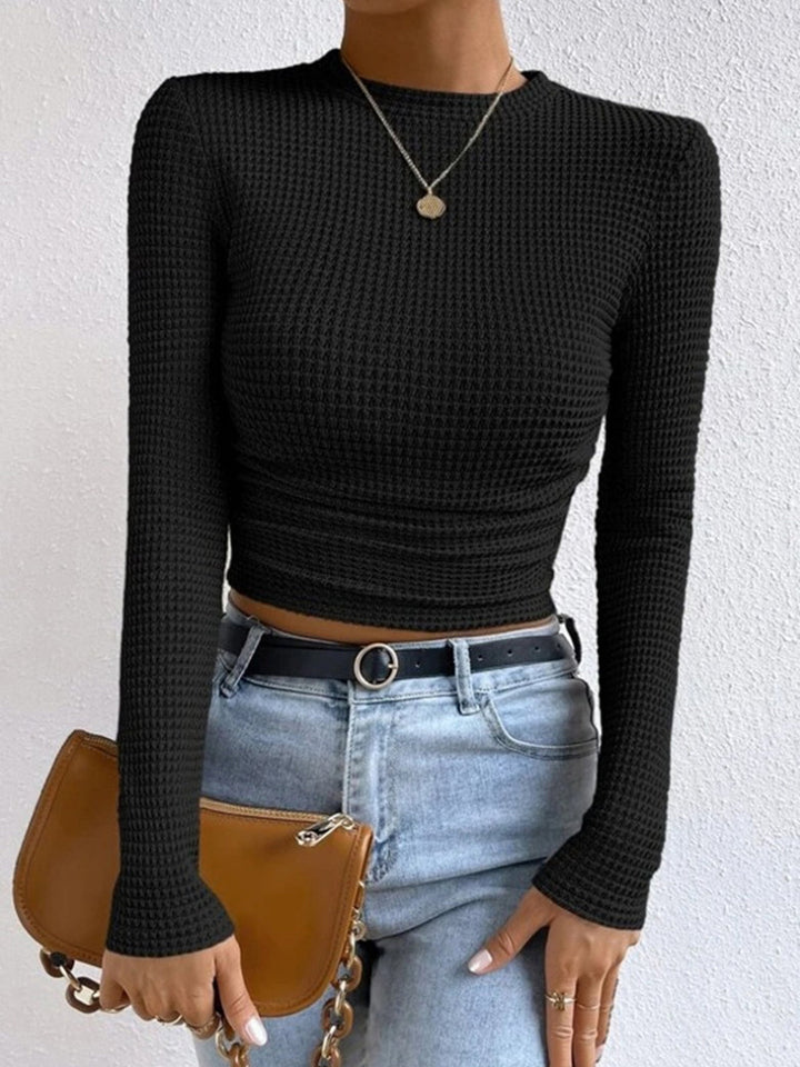 Damen Langarmshirt im Waffelmuster (8)