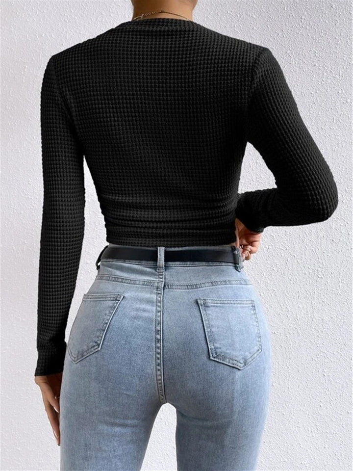 Damen Langarmshirt im Waffelmuster (9)