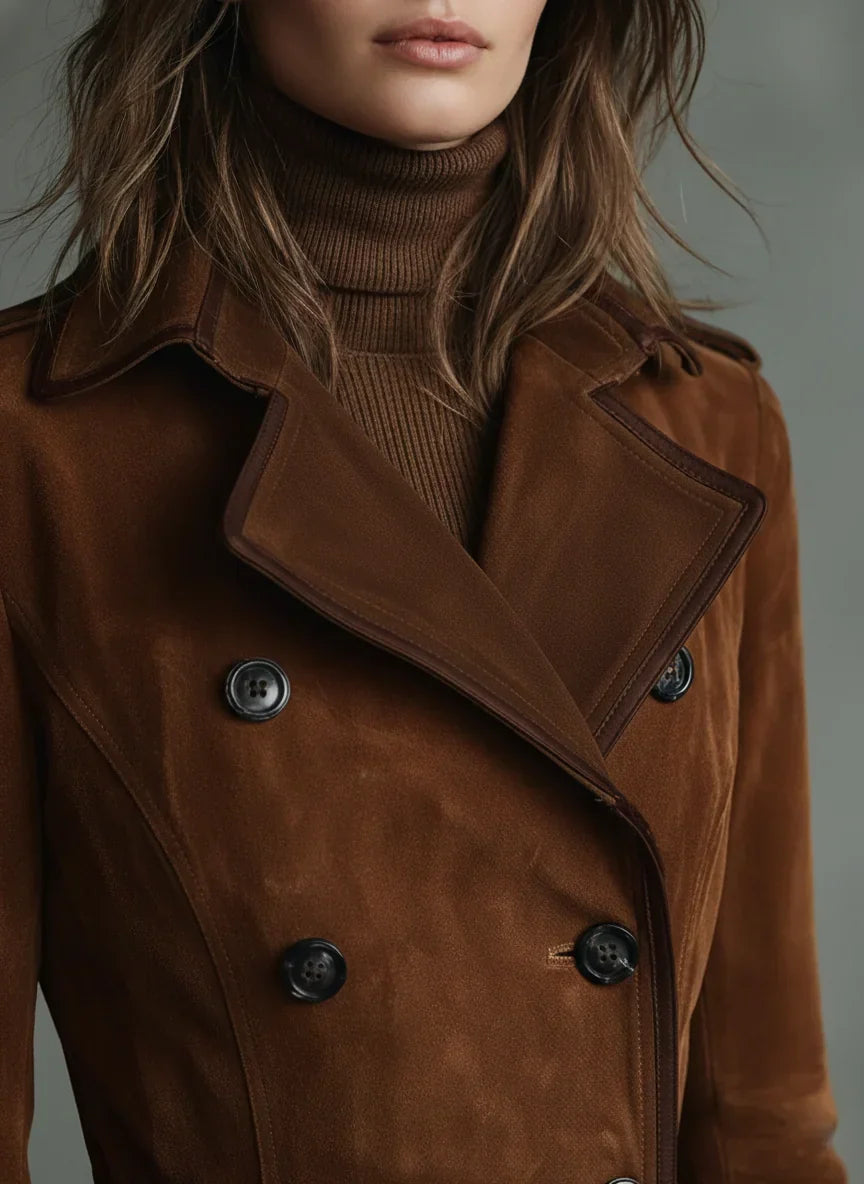 Damen Lange Jacke im Klassisch-Eleganten Stil (2)