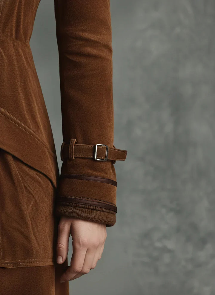 Damen Lange Jacke im Klassisch-Eleganten Stil (3)