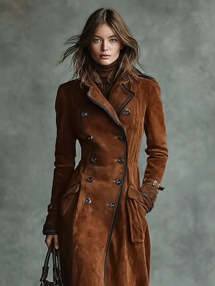 Damen Lange Jacke im Klassisch-Eleganten Stil (4)