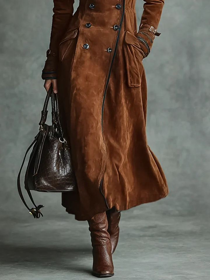 Damen Lange Jacke im Klassisch-Eleganten Stil (5)