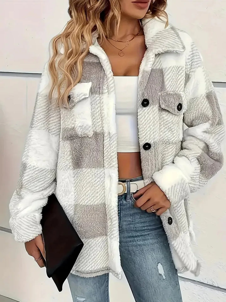 Damen lange Jacke zeitlos elegant vielseitig in Grau