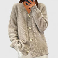 Elena | Damen lange Strickjacke elegant und komfortabel