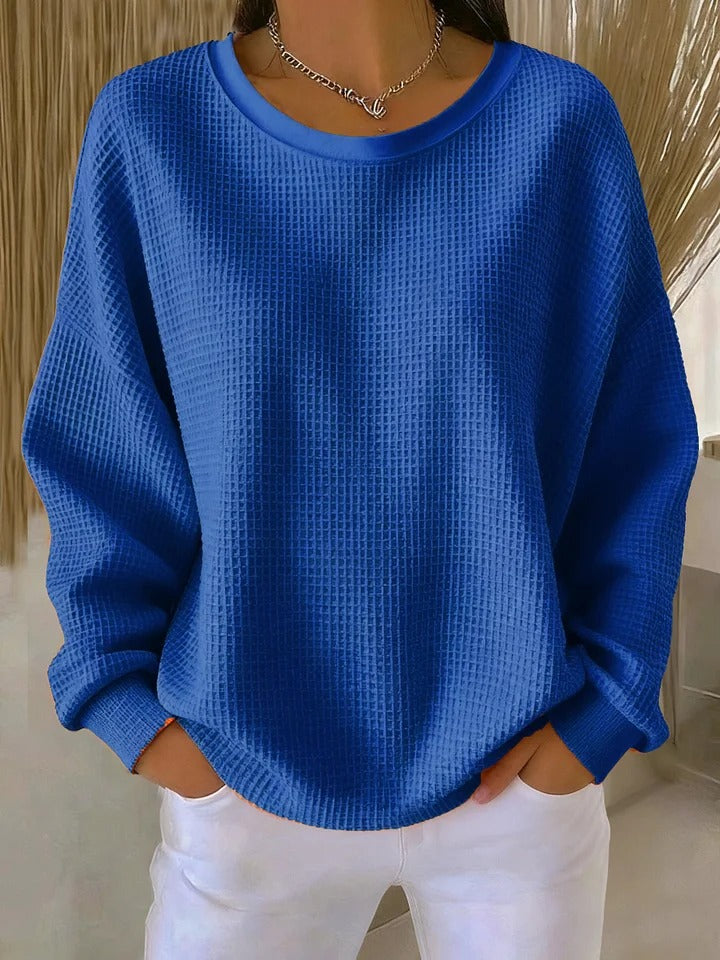 Damen lange Strickjacke zum Lagenlook in Blau