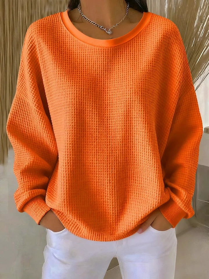 Damen lange Strickjacke zum Lagenlook in Orange