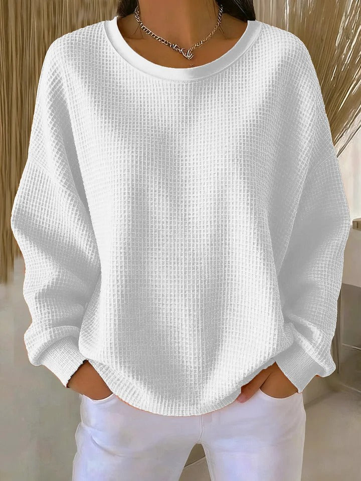Damen lange Strickjacke zum Lagenlook in Weiß