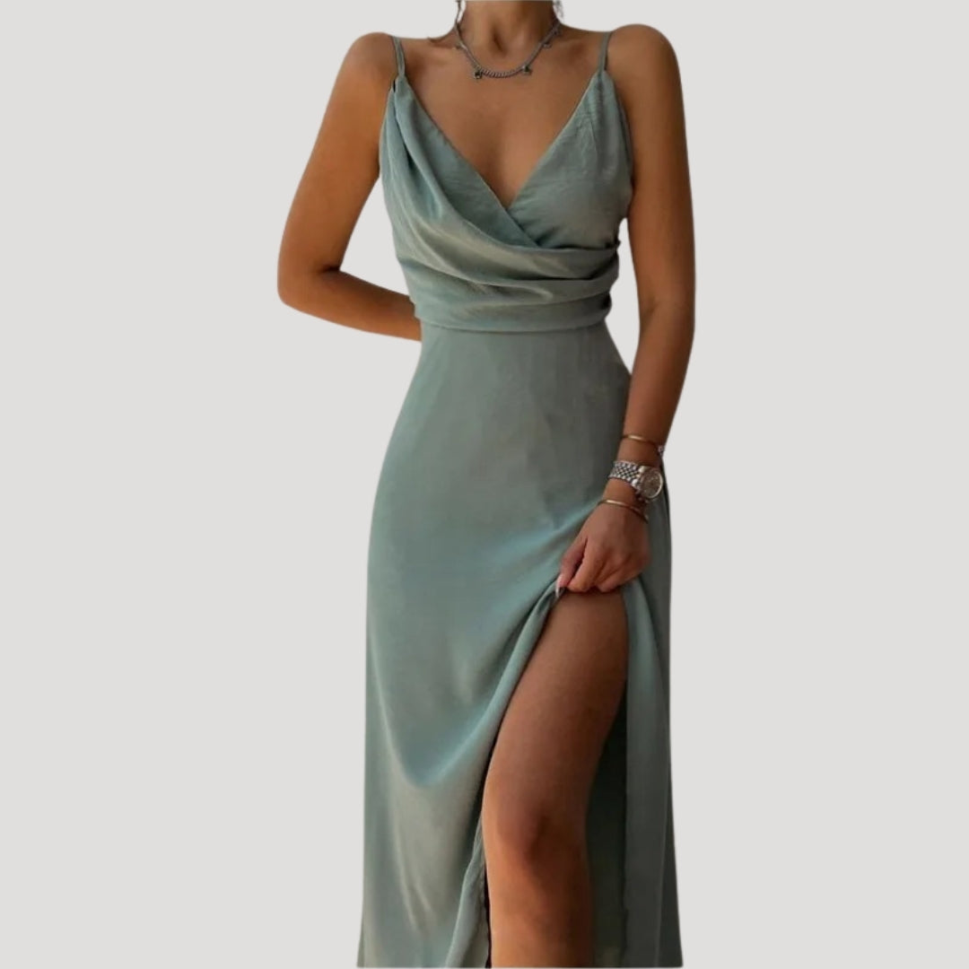 Damen Langes Abendkleid für Hochzeitsgäste in Grün