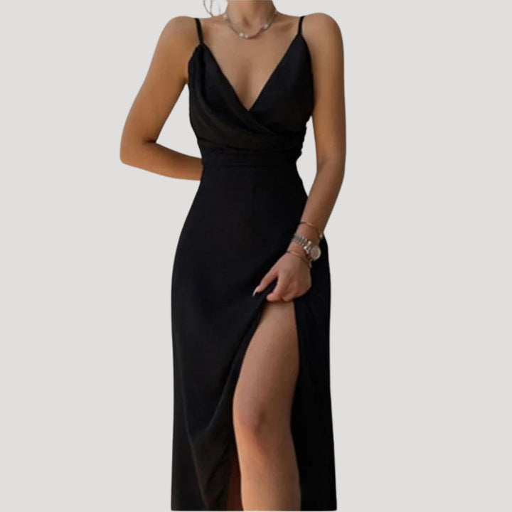 Damen Langes Abendkleid für Hochzeitsgäste in Schwarz