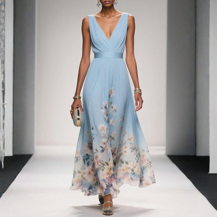 Damen Langes Abendkleid mit Floralprint (11)