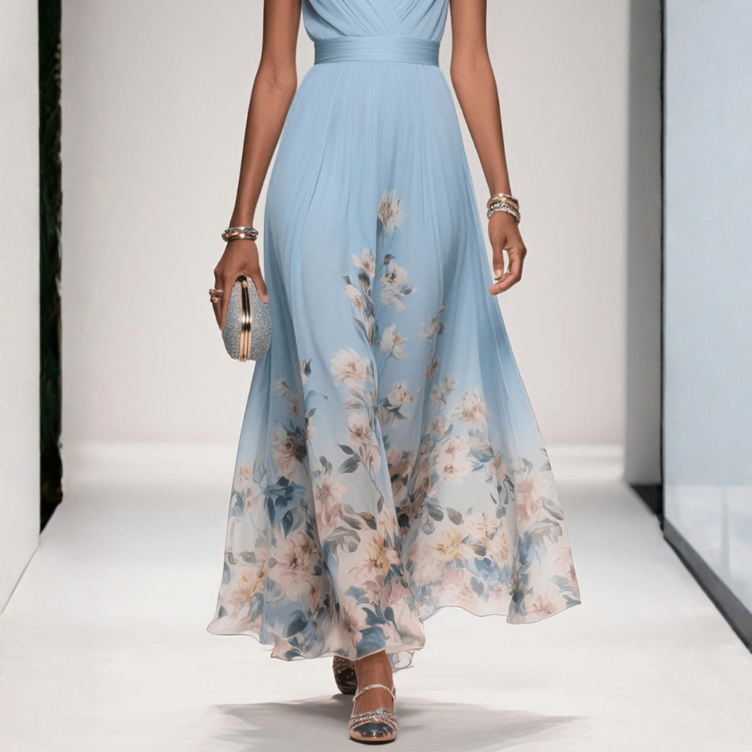 Damen Langes Abendkleid mit Floralprint (9)