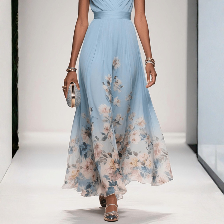 Damen Langes Abendkleid mit Floralprint (9)