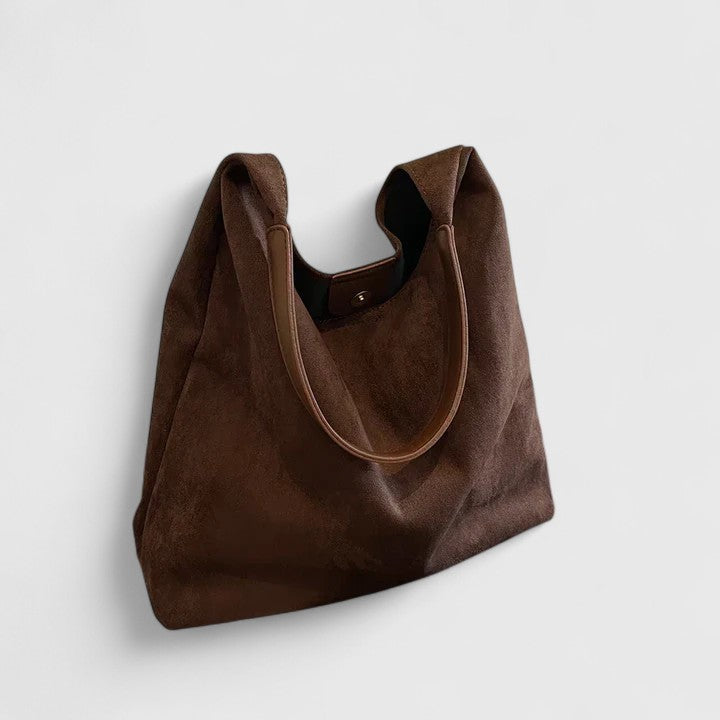 Damen Laptoptasche im minimalistischen Stil in Kaffee