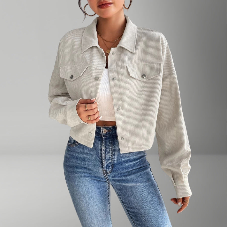 Damen Lässige Jacke für den Alltag in Aprikose