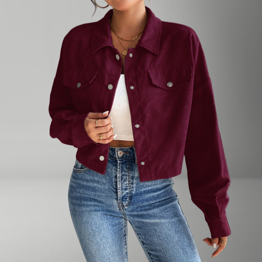 Damen Lässige Jacke für den Alltag in Rotbraun